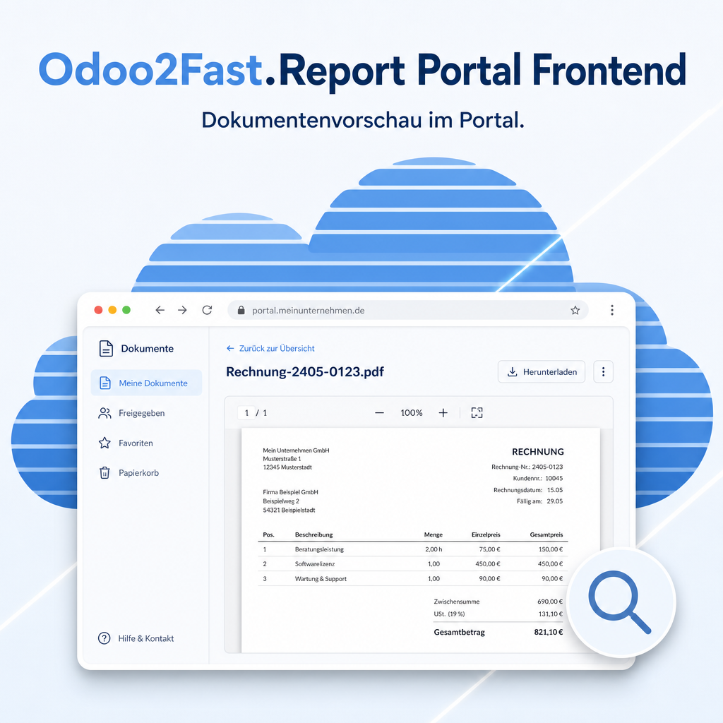 Odoo2Fast.Report Portal Frontend